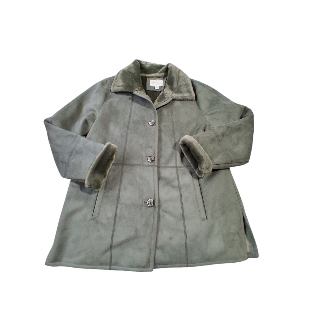 Appleseeds Faux Suede Women's size XL Plush Lined‎ Chunky Cozycore Winter Coat